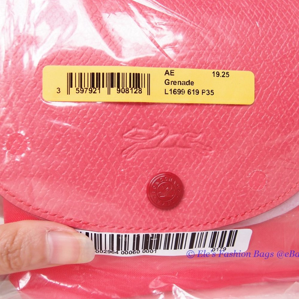 NWT LONGCHAMP Le Pliage Club Nylon Travel Backpack Pomegranate Pink AUTHENTIC - Picture 5 of 13